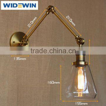 220V Iron Chrome Bar Dining Room Hotel Vintage Glass Wall Lamp Lighting photo-6