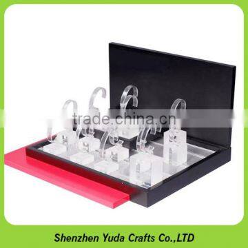 Glossy Painted Set of Watch Display Holder, Best Mdf Watch Stand With Printing Logo