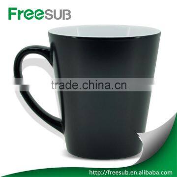 New wholesale ceramic blank 12 oz conical sublimation temperature changing mugs