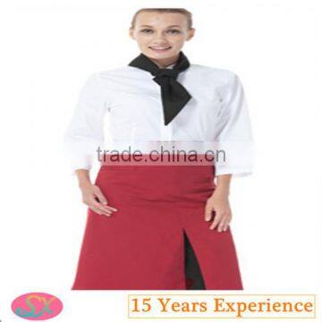 Top quality apron fabric fashion cook suits for chef-use design