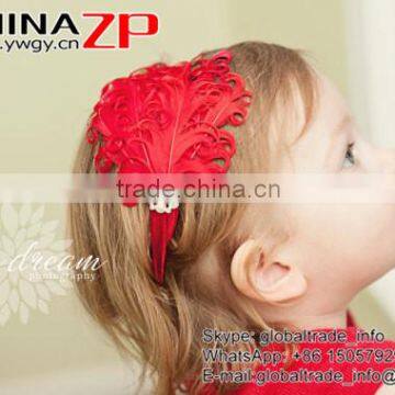 Leading Supplier Bulk Sale Cheap Dyed Hot Pink Curled Goose Feathers Pad for Girls Hair Accessories photo-3