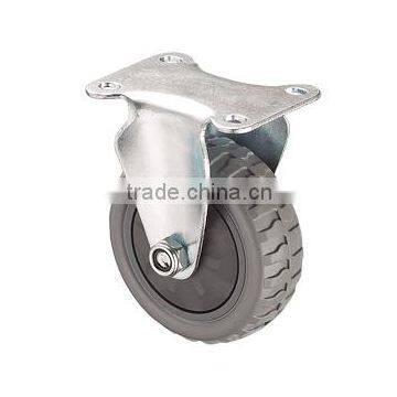 Gray Polyurethane Flame PU/PVC Caster Wheel With Fixed