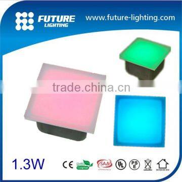 CE RoHS 3 years warranty waterproof ip67 garden decoration RGB outdoor glass led paver light