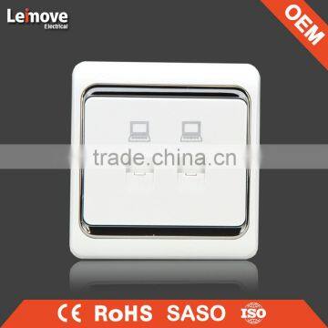 European and Classic dual data outlet wall socket for internet