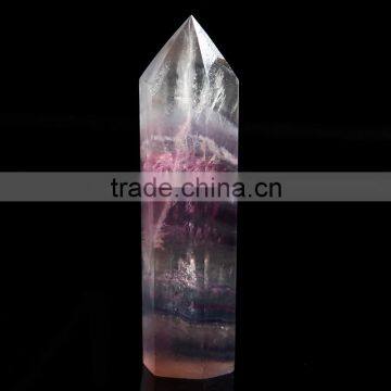 Wholesale nature colorful mysterious fluorite crystal point/wand for healing