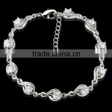 Unique Design Solitaire Cubic Zirconia Bracelet Length Adjustable Jewelry Best Gift for Her photo-4