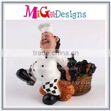 Factory Produce Resin Chef Antique Wine Rack For Artificial Craft