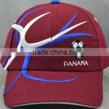 Guangzhou hat factory professional custom 6 panel / 100% cotton / / embroidery logo/deep red baseball cap