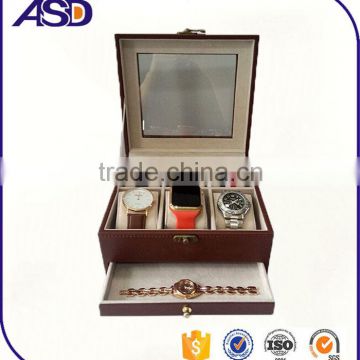 Customized logo printing high end watch case with drawer / watches Display Box