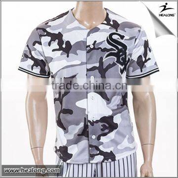 OEM 100 polyester digital camo baseball jersey 5xl uk