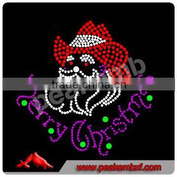 Custom Santa Rhinestone Design Bling Christmas Transfers Wholesale Heat Press Appliques