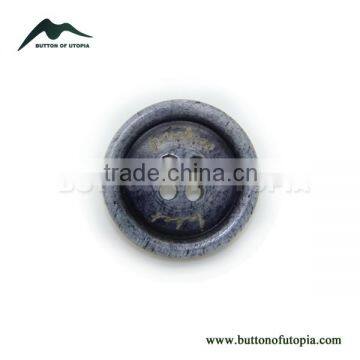 Fancy High Quality Grey Dyed Bone Buttons with Logo Engraved On