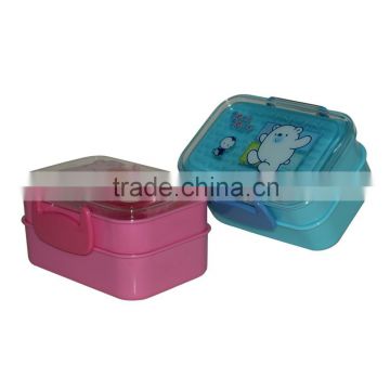 two layers plastic transparent food container