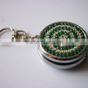 Mini Metal Ashtray, Portable Pocket Ashtray With Crystal