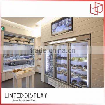 High-quality bakery shop furniture cake display stand with ligts