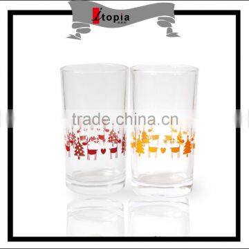 Glass Cups With Christmas Ring Christmas Deer Printing photo-3