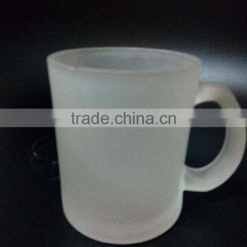 330 ml White Frosted Glass Coffee Cup With Handle photo-5