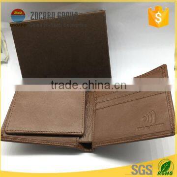 Custom Men Split Leather RFID Blocking Wallet