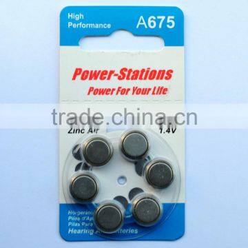 A675 Zinc air button cells / hearing aids battery