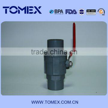 Durable PVC water ball valve with stainless steel handle