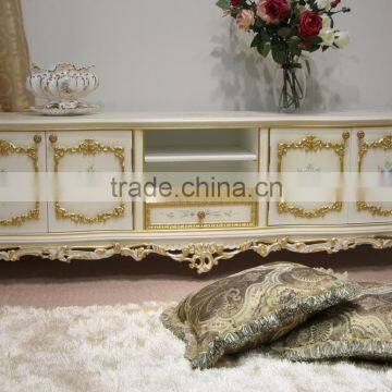Classical European Beige And Gold Color Sectional Sofa Set, 3+2+1 Living Room Elegant Floral Sofa Set photo-5