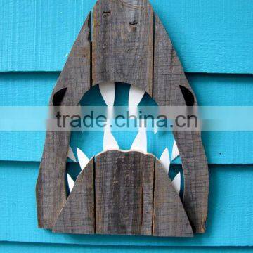 Rustic Wooden Shark Wall Art photo-4