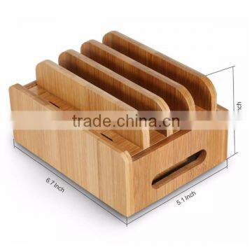 Personalized Desktop Mobile Phone Charging Bracket, Creative Wooden Storage Box