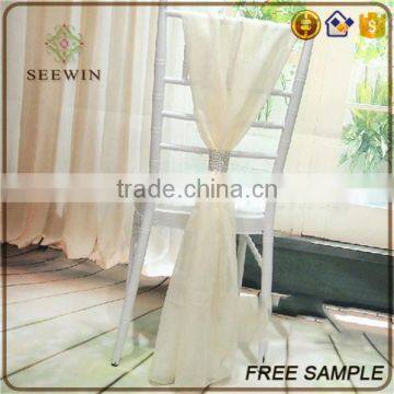 Beautiful White Soft Wedding Fancy Party Chair Sash photo-2