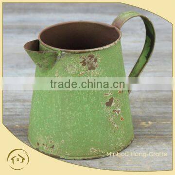 Hot Sale green painting watering can, metal water can for home decor