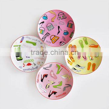 Round Shape Porcelain Plate With Gold Decal,porcelain Dishes With Gold Printing,gold Design Plate Set photo-2