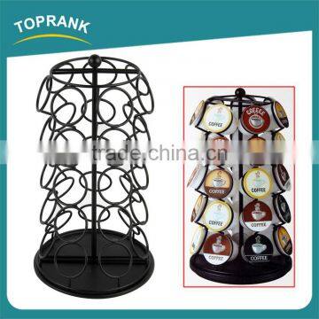 Coffee stand black metal rotate K-cup coffee capsule holder