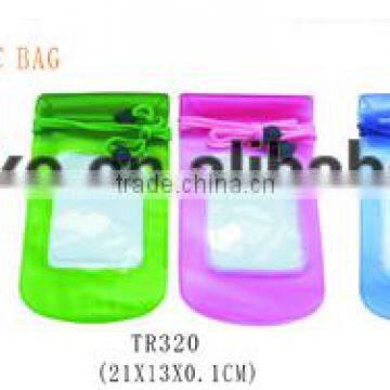 Different colors waterproof PVC mobile phone pouch with lanyard