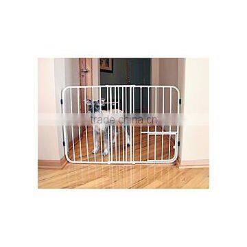 Carlson metal folding expandable pet dog gate with doors pet gate