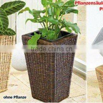 rush straw plant pot