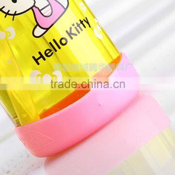 Pink Lid Plastic Baby Bottle Eco-friendly Clear Baby Bottle With Straw