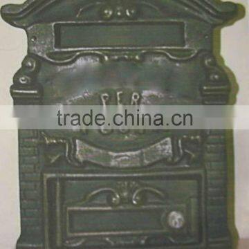 Euro Style cast iron or aluminum post mailbox, cast iron wall mailbox