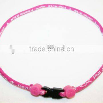 Manmade woven silicone titanium necklace/sports necklace