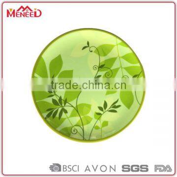 Superior green beautiful resumable round melamine natural leaf plates