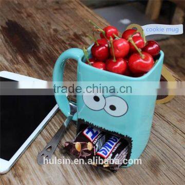 Creative Square Shape Biscuit Mug With Funny Face photo-3
