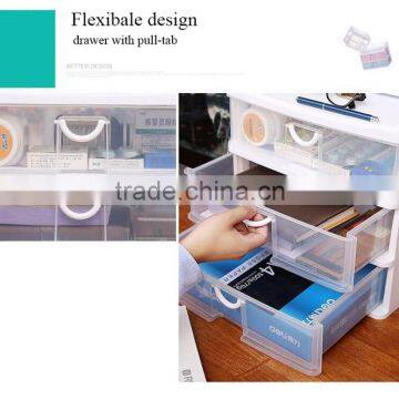 Office Plastic 3 Tiers Storage Drawer Desk Organizer Cabinet photo-6