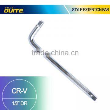 Mirror surface CR-V 12.5mm socket ben extention rod,polishing CR-V socket rod,1/2" bent extension rod