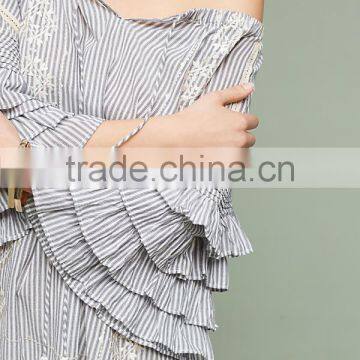 2017 Wome Clothing Dress Boho Ruffled Sleeves Embroidered Shift Names Of Girls Dress HSd5163 photo-3