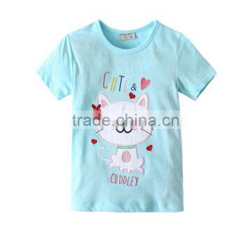 High Quality Children's Clothes 100% Cotton Short Sleeve Printed Cat 2pcs Set photo-2