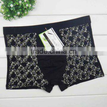 Printed Geometry Fashion Bamboo Fiber Men Briefs Stock Men Boxer Briefs Boyshort photo-3