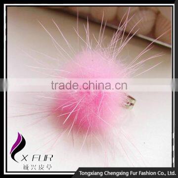 CX-A-27 Decoration Colourful Genuine Mink Fur Ball Finger Ring photo-2