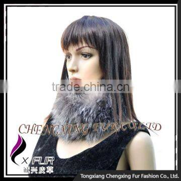 CX-E-15 Wholesale Cheap Head Scarf Genuine Fox Fur Stretch Snood Headband For Women photo-2