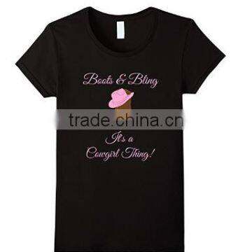 Womens Boots and Bling It's a Cowgirl Thing Rodeo Hat Shirt photo-2