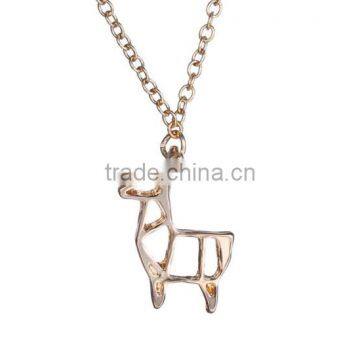 zinc alloy material simple hollow deer sheep pendant choker necklace