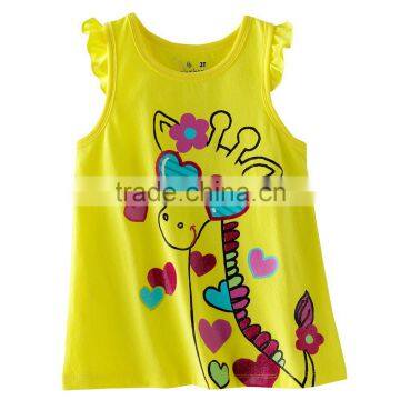 fashion new cartoon girls sleeveless summer clothing kids t shirts