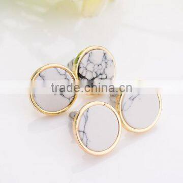 Zm34537a Cheap Gold Paletd White Turquoise Earrings Women photo-3